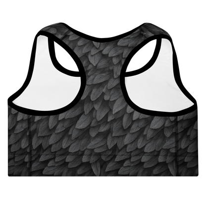 Corvid Black Medium-Support Padded Sports Bra, back view