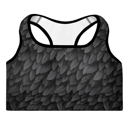 Corvid Black Medium-Support Padded Sports Bra, front view