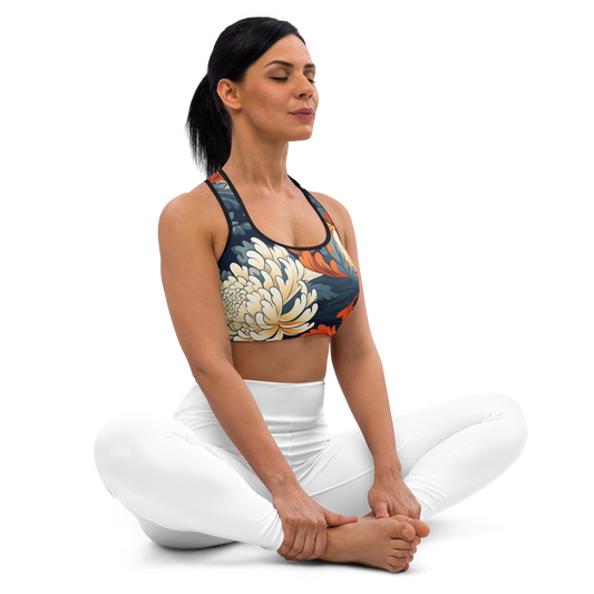 Porcelain Tidal Signal Medium-Support Padded Sports Bra, right side view