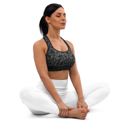 Corvid Black Medium-Support Padded Sports Bra, right side view