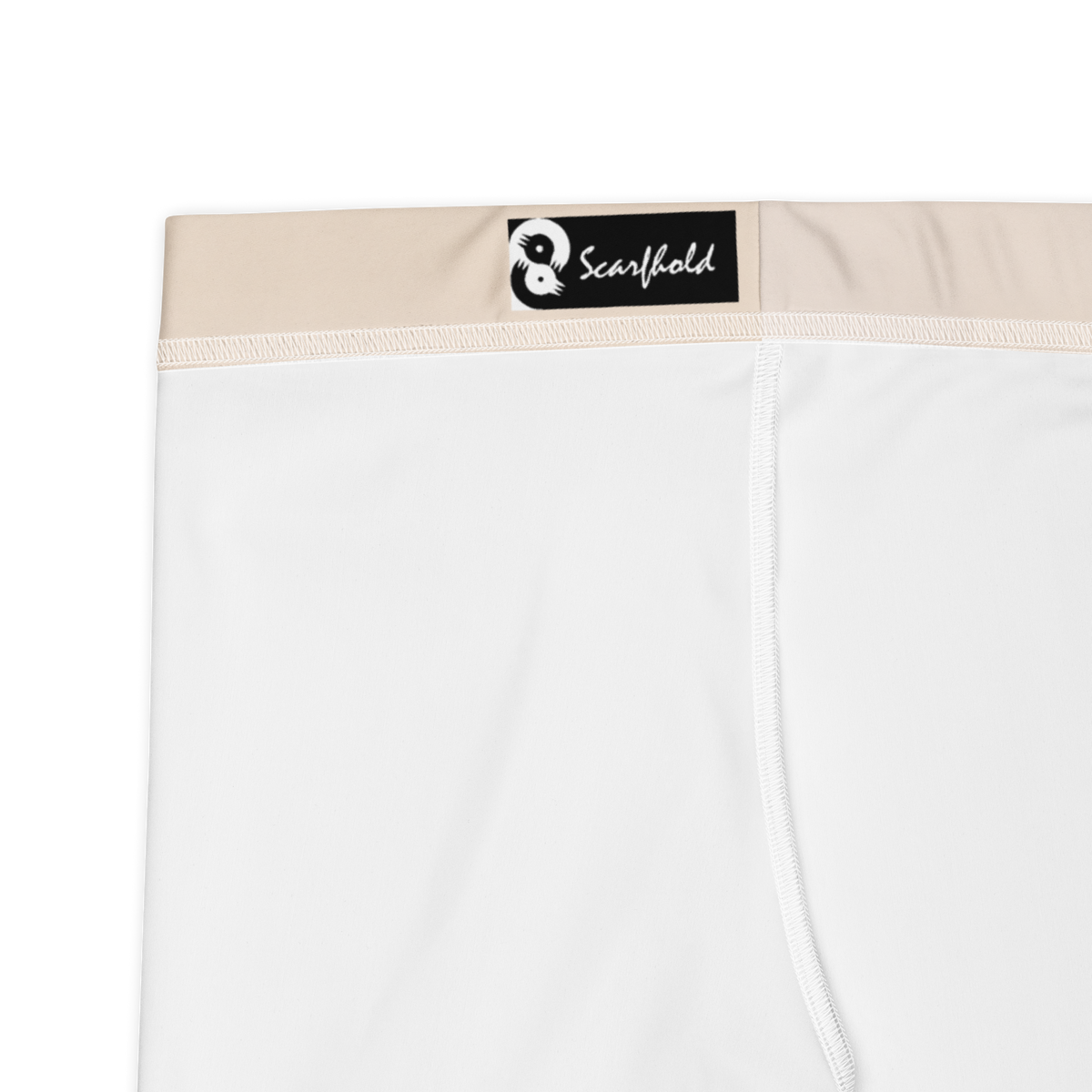 Apparit Beige camouflage mid-rise comfort leggings, fabric and construction details.