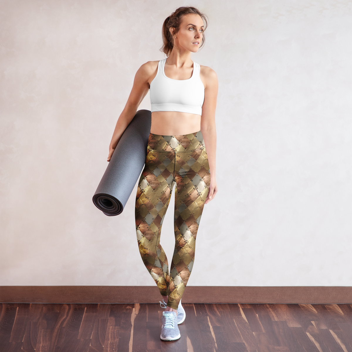 Aureate high-waisted yoga leggings, yoga lifestyle view.