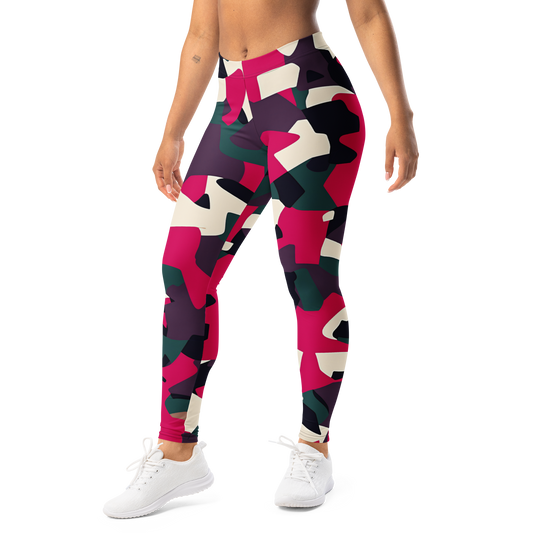 Blinko · Purple mid-rise everyday leggings, left-front view.