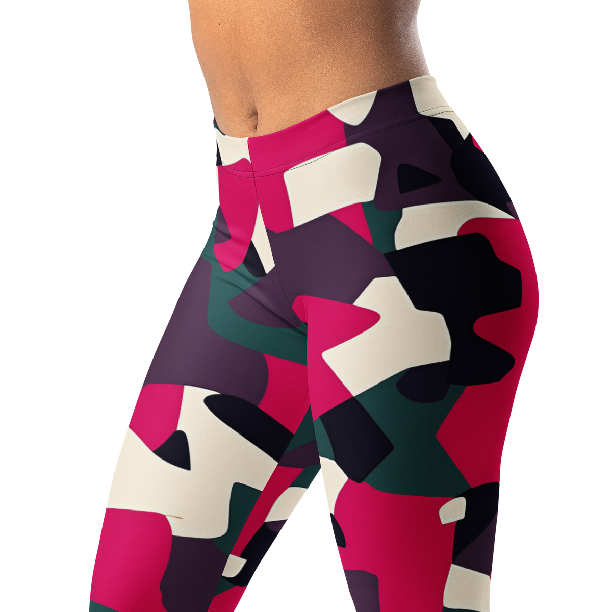 Blinko · Purple mid-rise everyday leggings, waistband and pattern detail.