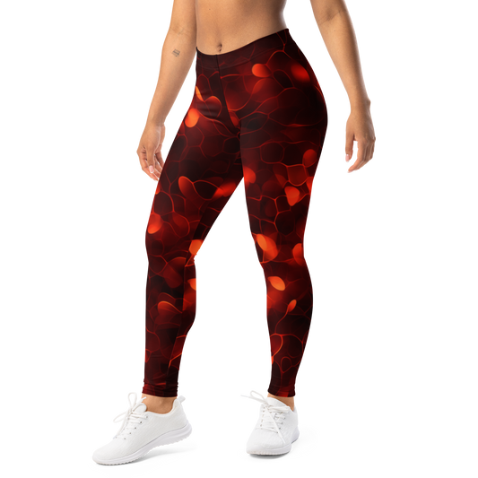 Bracteis · Orange mid-rise everyday leggings, left-front view.