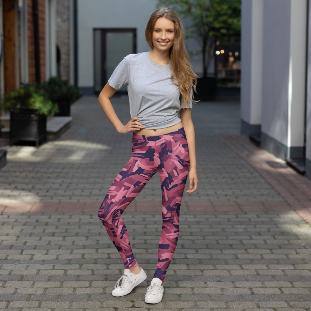 Brake Burnished Orchid mid-rise comfort leggings, lifestyle front view.
