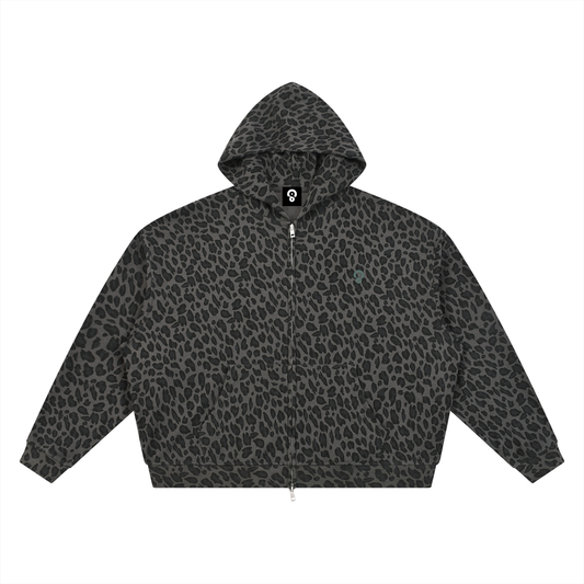 Camo Line — Leopard Waffle Full-Zip Hoodie