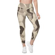 Cartu · Sand high-waisted pocket leggings, front view.