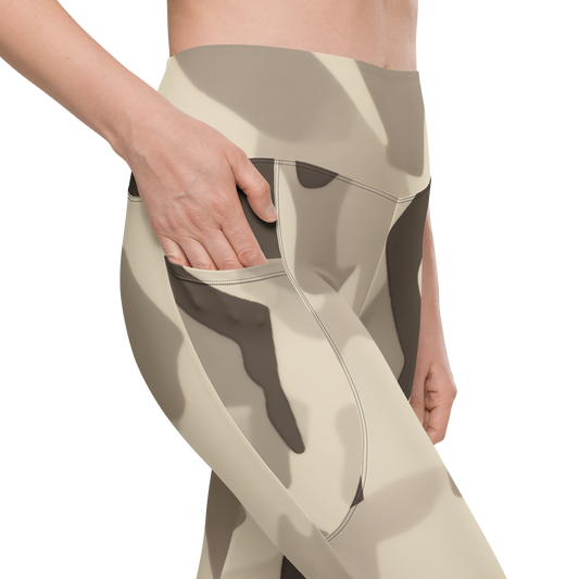 Cartu · Sand high-waisted pocket leggings, pocket detail.