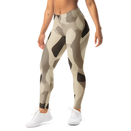 Cartu · Sand mid-rise everyday leggings, left-front view.