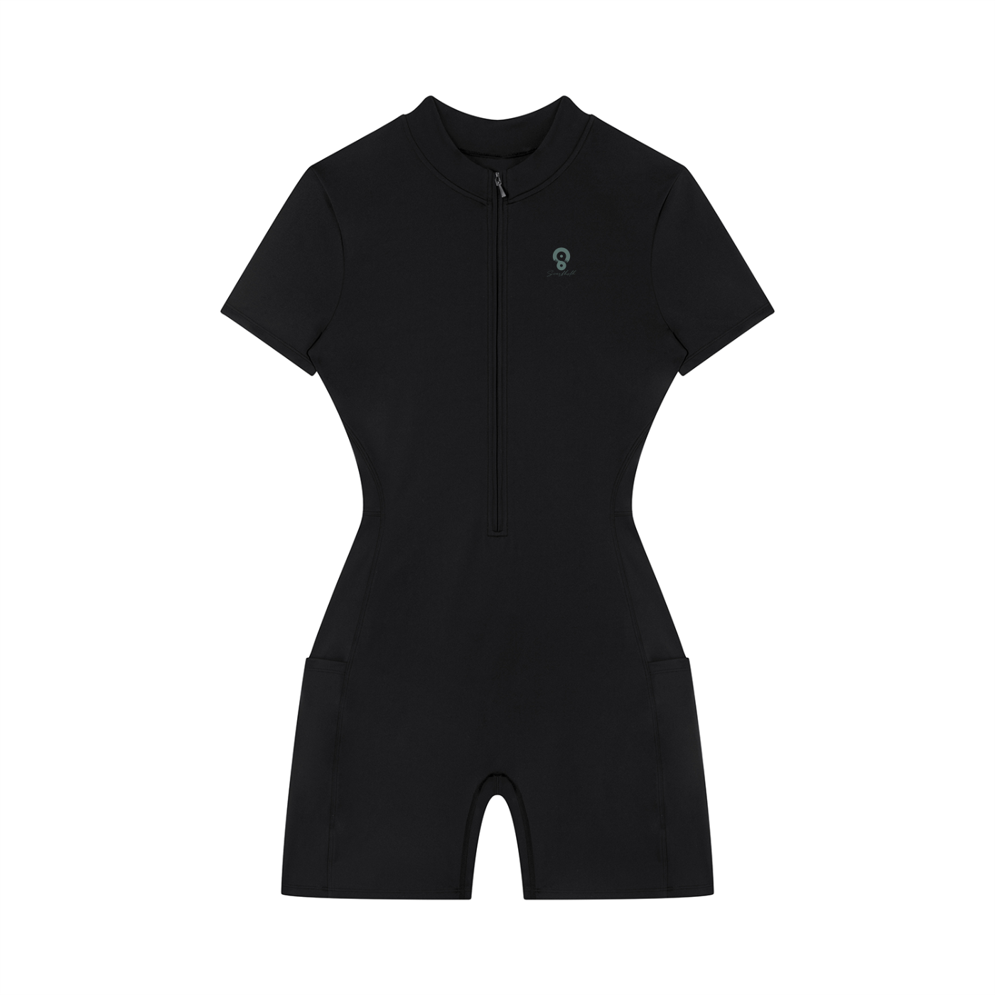 Women's Quarter-Zip Short Sleeve Romper