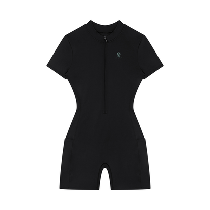 Women's Quarter-Zip Short Sleeve Romper