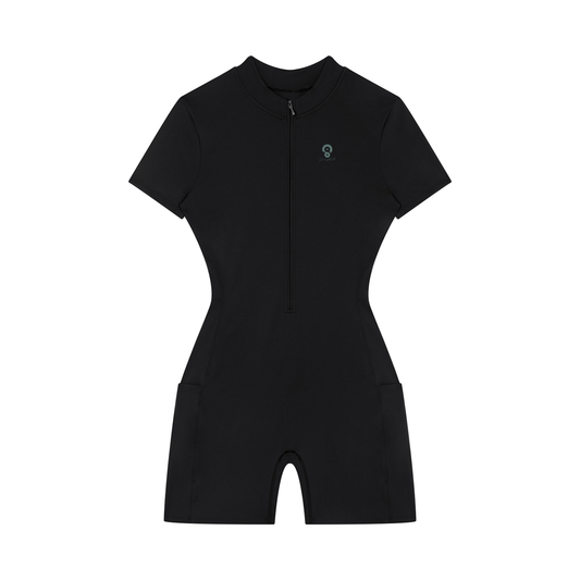 Mono Line — Quarter-Zip Short-Sleeve Romper