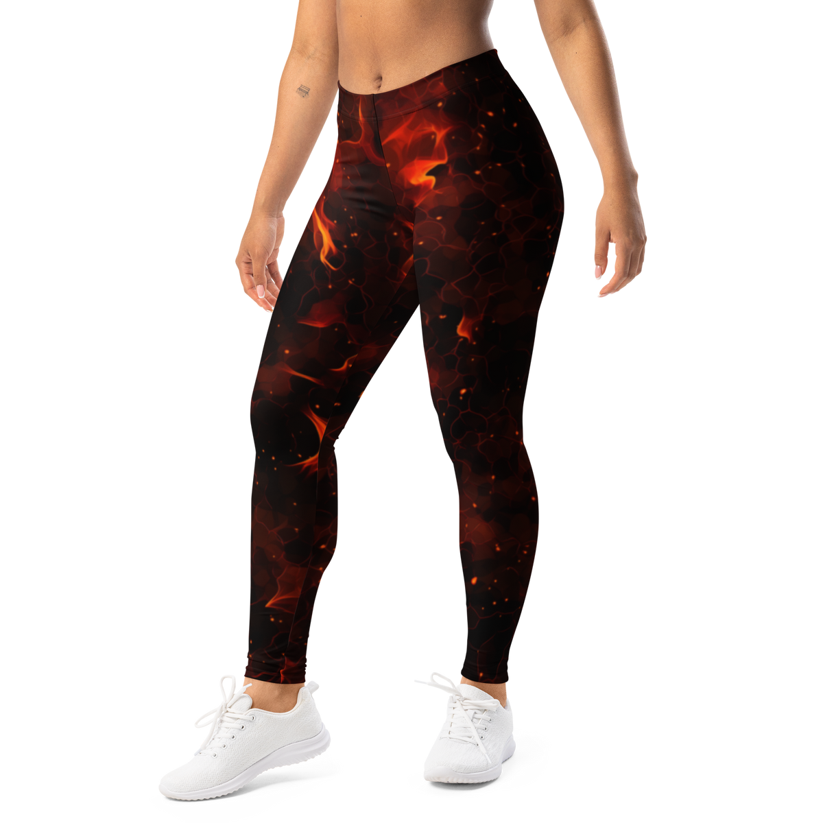 Cineris · Flame mid-rise everyday leggings, left-front view.