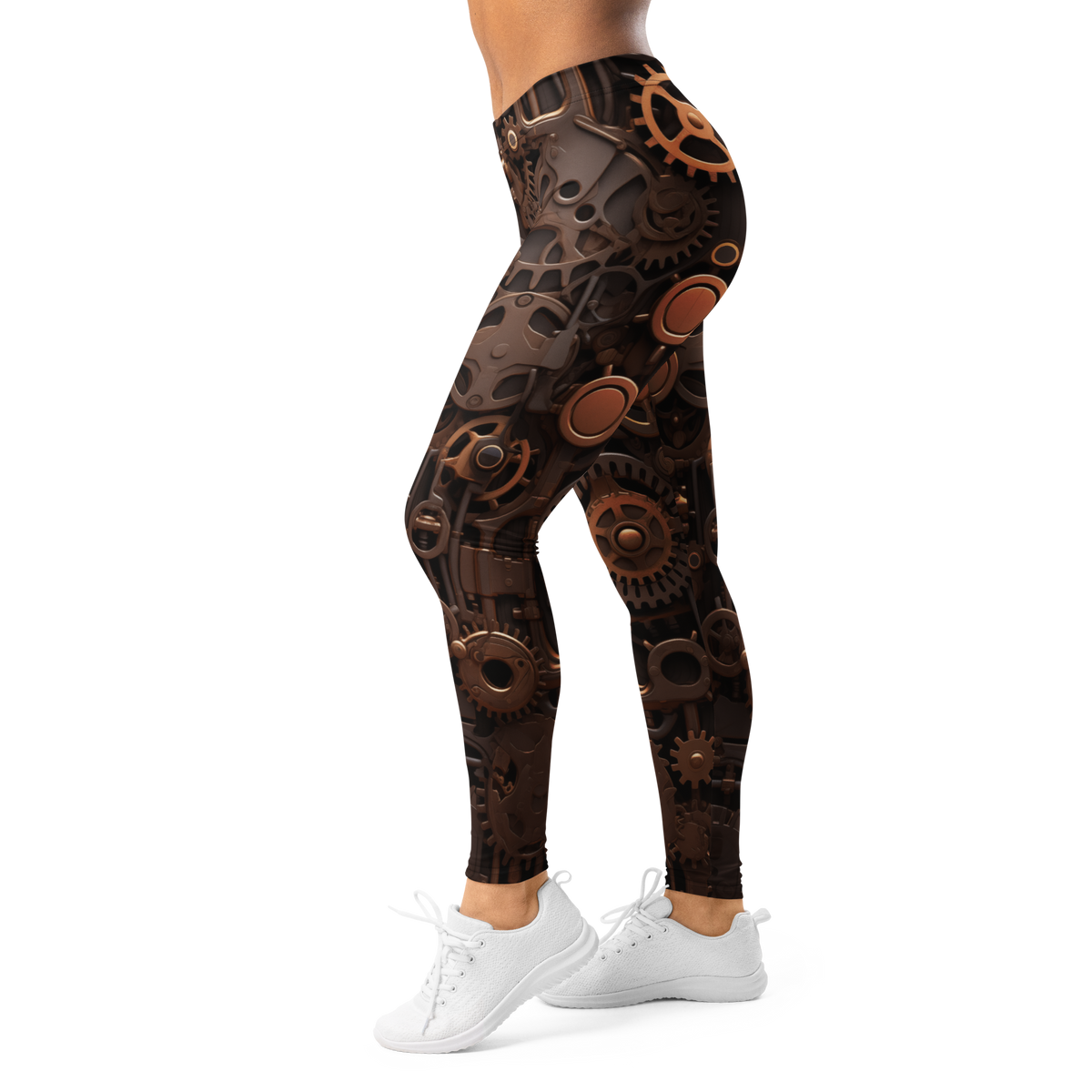 Clockwork mid-rise comfort leggings, left-side view.