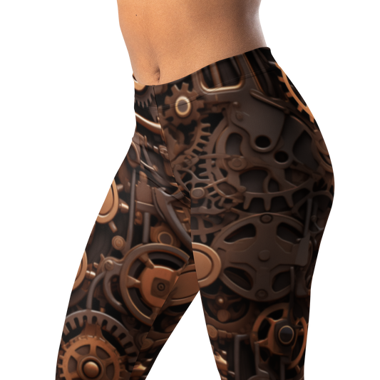 Clockwork mid-rise everyday leggings, waistband and pattern detail.
