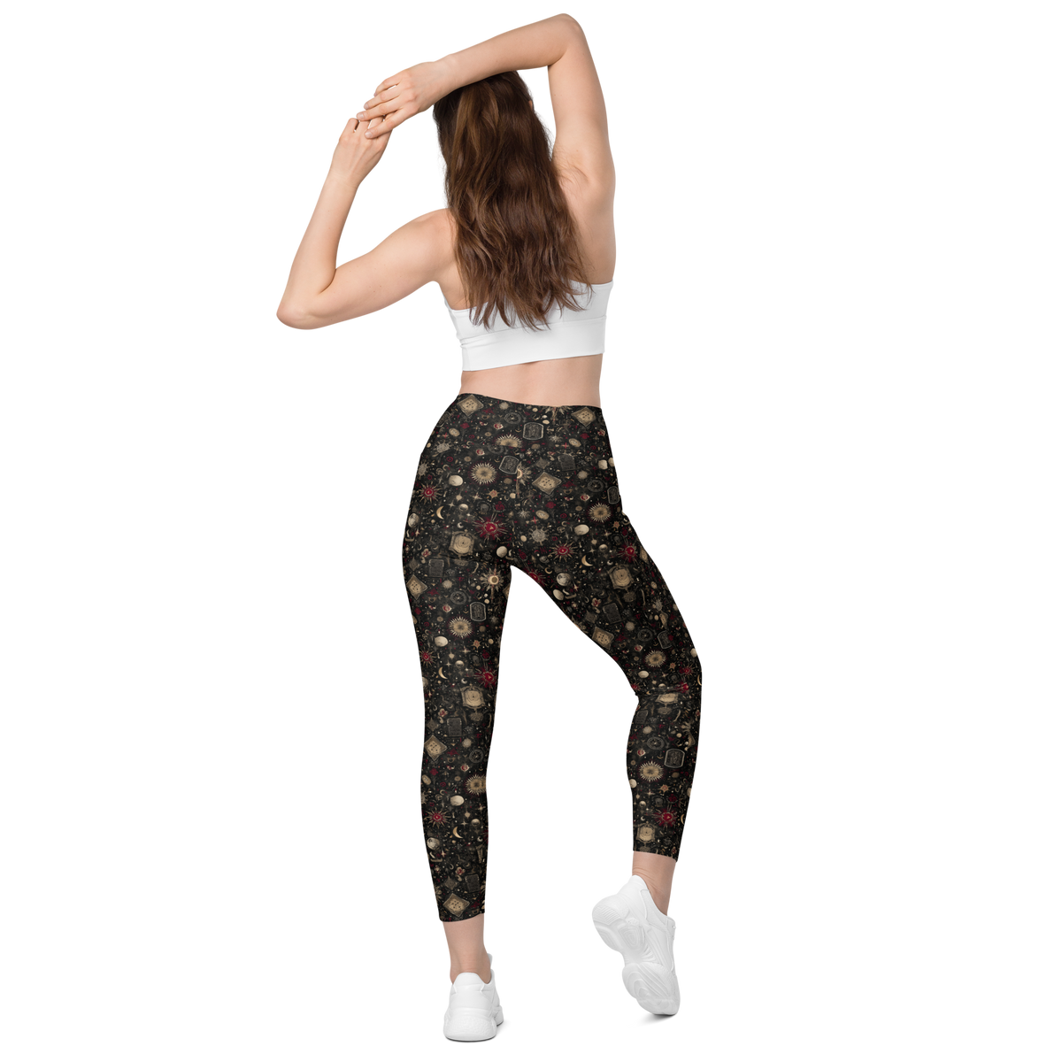 Codex Scarfhold high-waisted pocket leggings, back view.