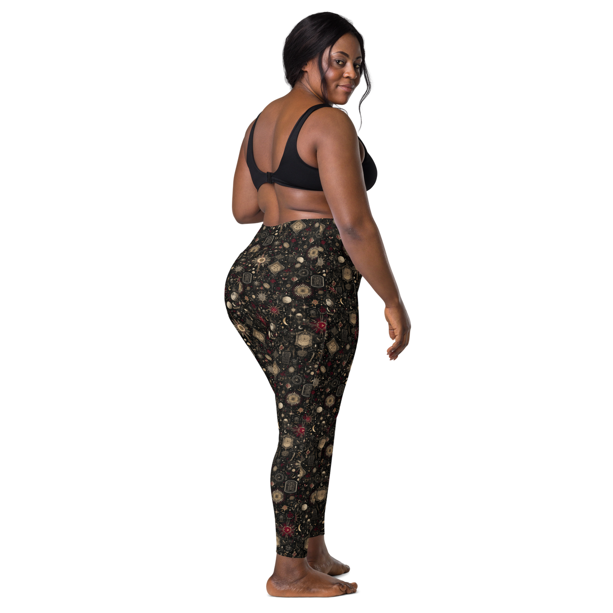 Codex Scarfhold high-waisted pocket leggings, larger-model back view.