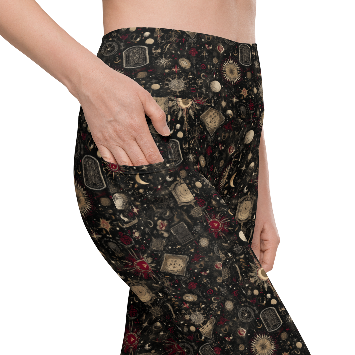 Codex Scarfhold high-waisted pocket leggings, pocket detail.