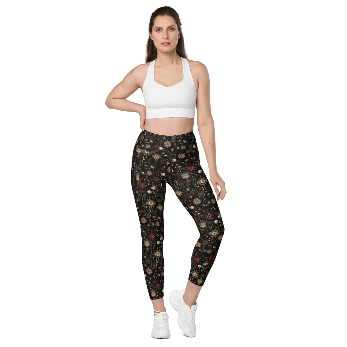 Codex Scarfhold high-waisted pocket leggings, straight-front view.