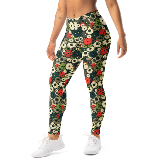 Coggetta · Botanical Voltage mid-rise everyday leggings, left-front view.