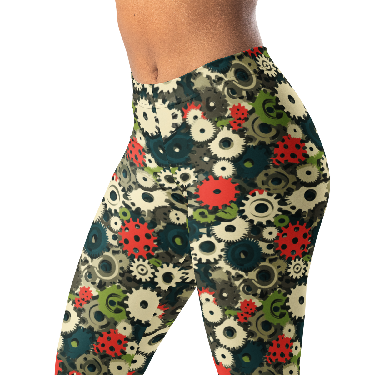 Coggetta · Botanical Voltage mid-rise everyday leggings, waistband and pattern detail.