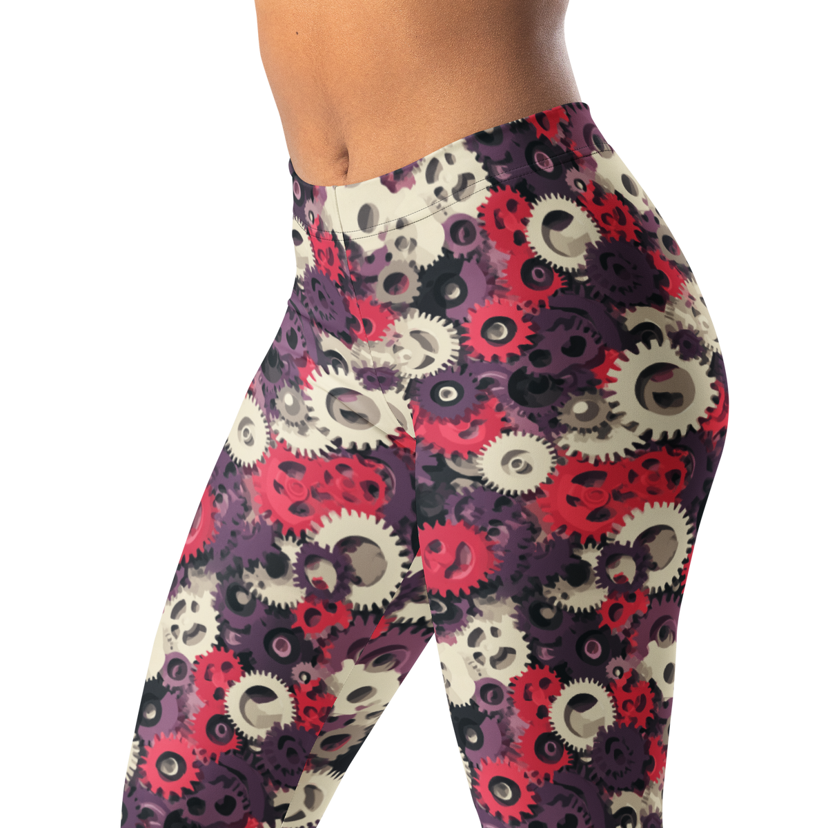 Coggetta · Burnished Orchid mid-rise everyday leggings, waistband and pattern detail.