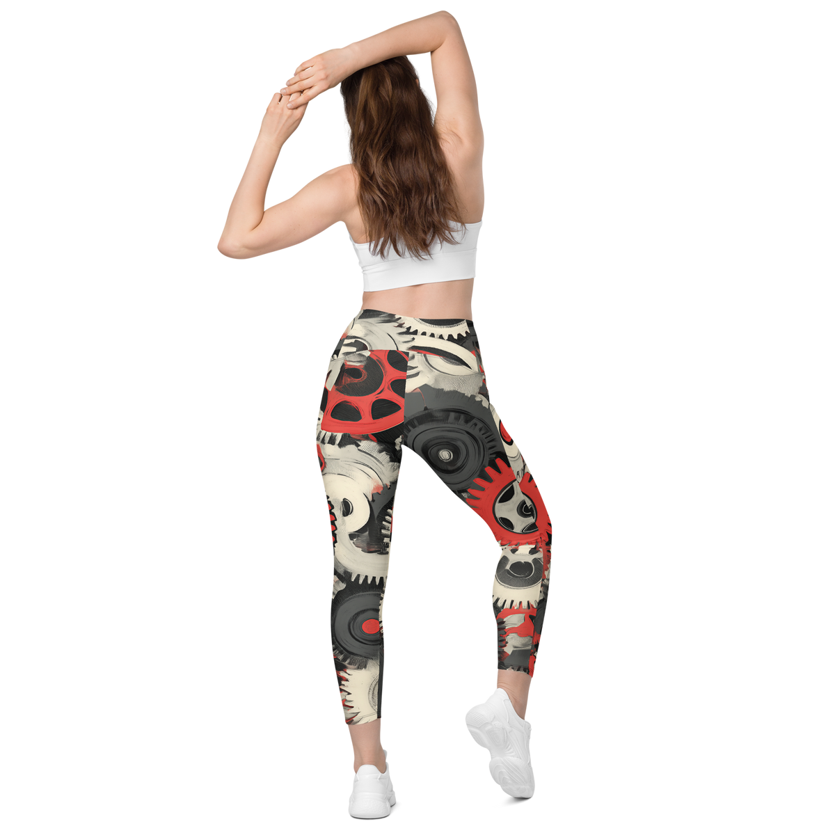 Coggetta Scarfhold Palette high-waisted pocket leggings, back view.