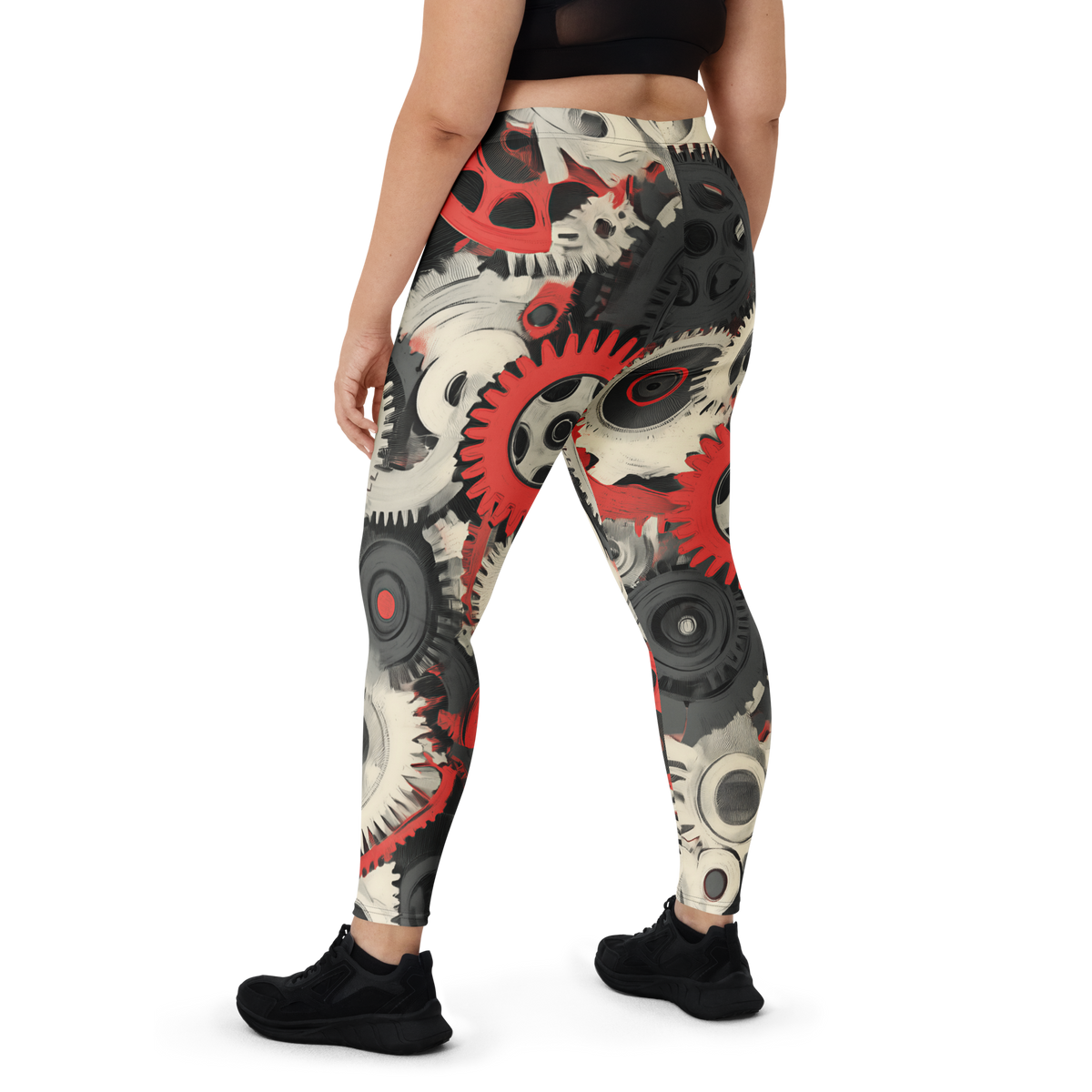 Coggetta Scarfhold Large-Scale mid-rise comfort leggings, oversize-fit back view.