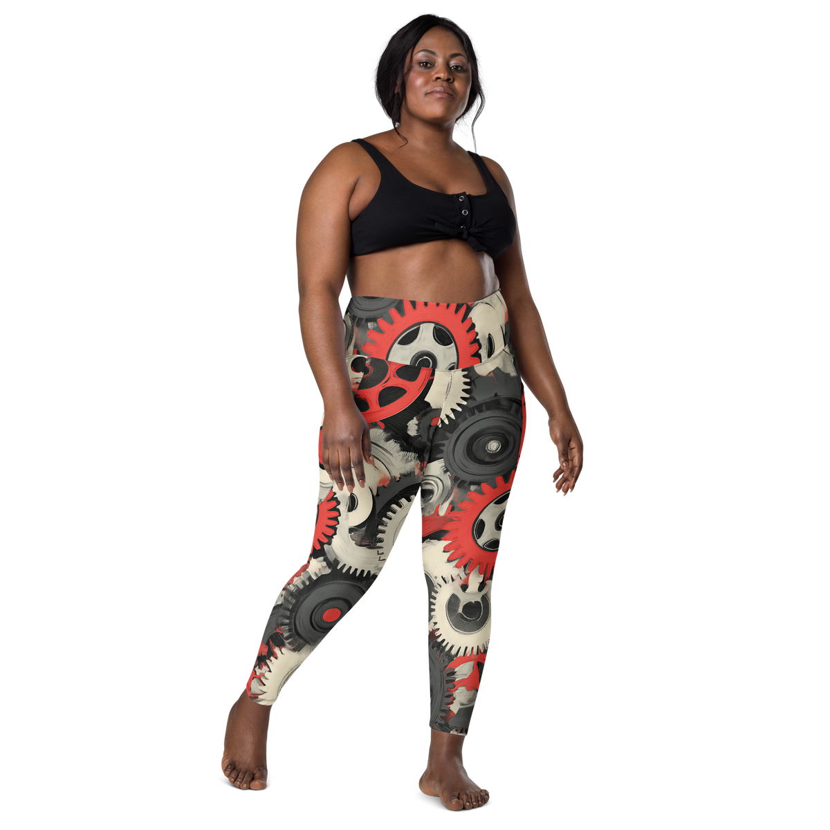 Coggetta Scarfhold Large-Scale high-waisted pocket leggings, larger-model front view.