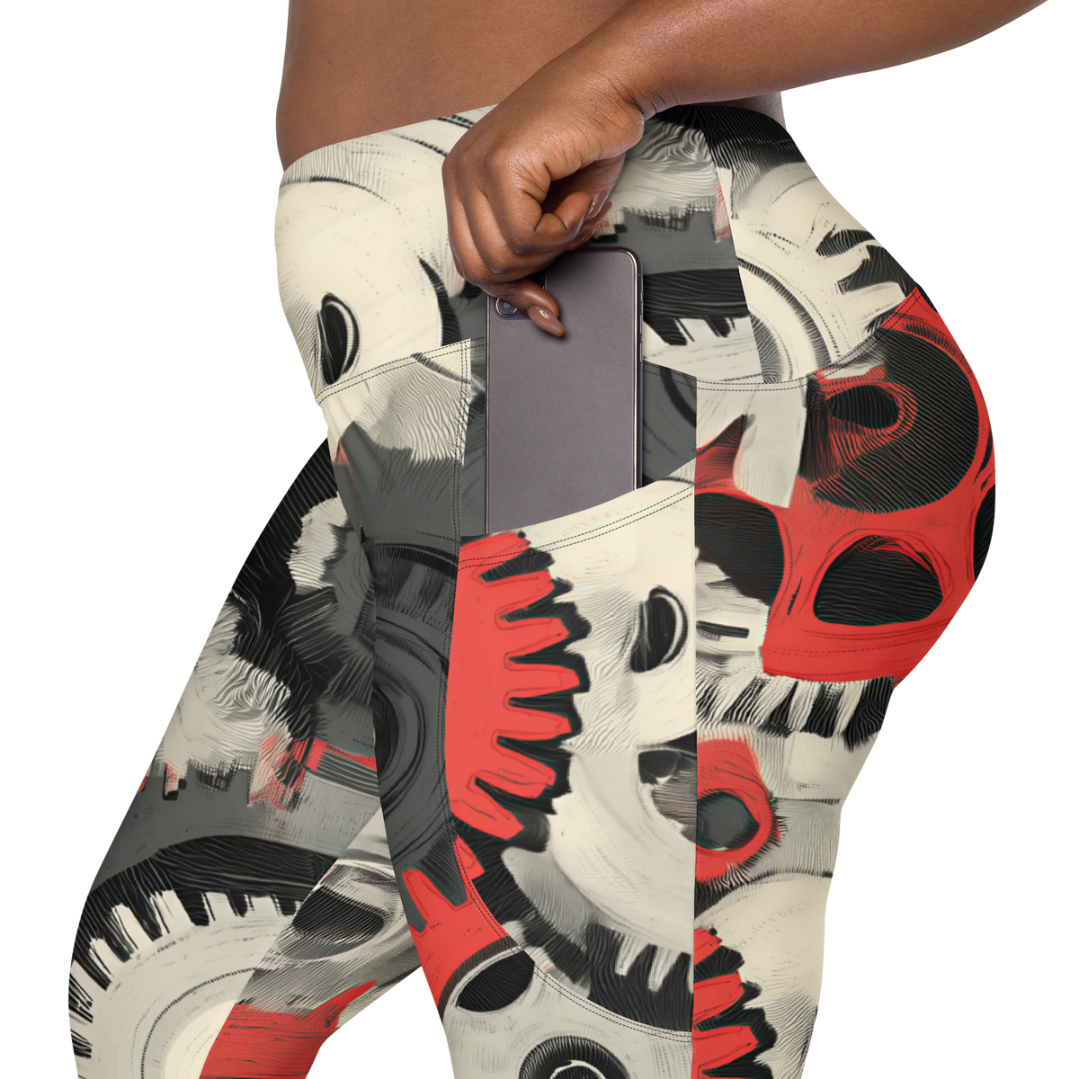 Coggetta Scarfhold Large-Scale high-waisted pocket leggings, rear pocket detail.