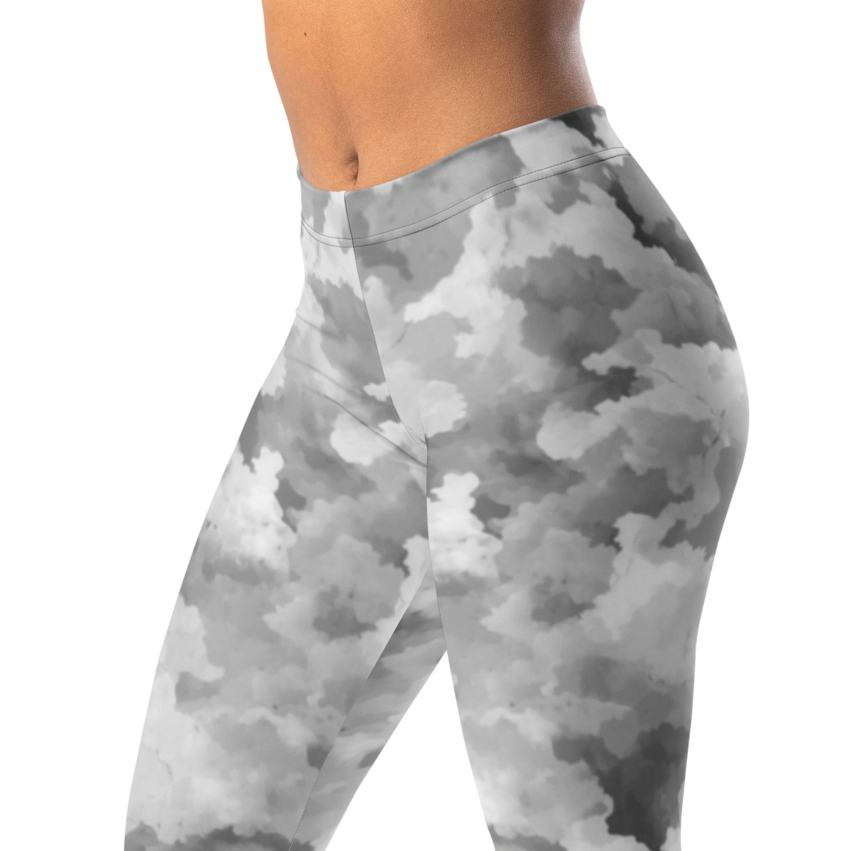 Conculous — Haze · Greyscale mid-rise everyday leggings, waistband and pattern detail.