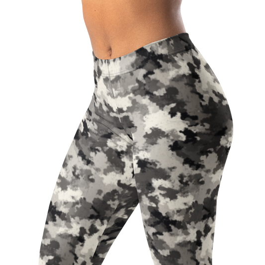 Conculous — Static · Greyscale mid-rise everyday leggings, waistband and pattern detail.