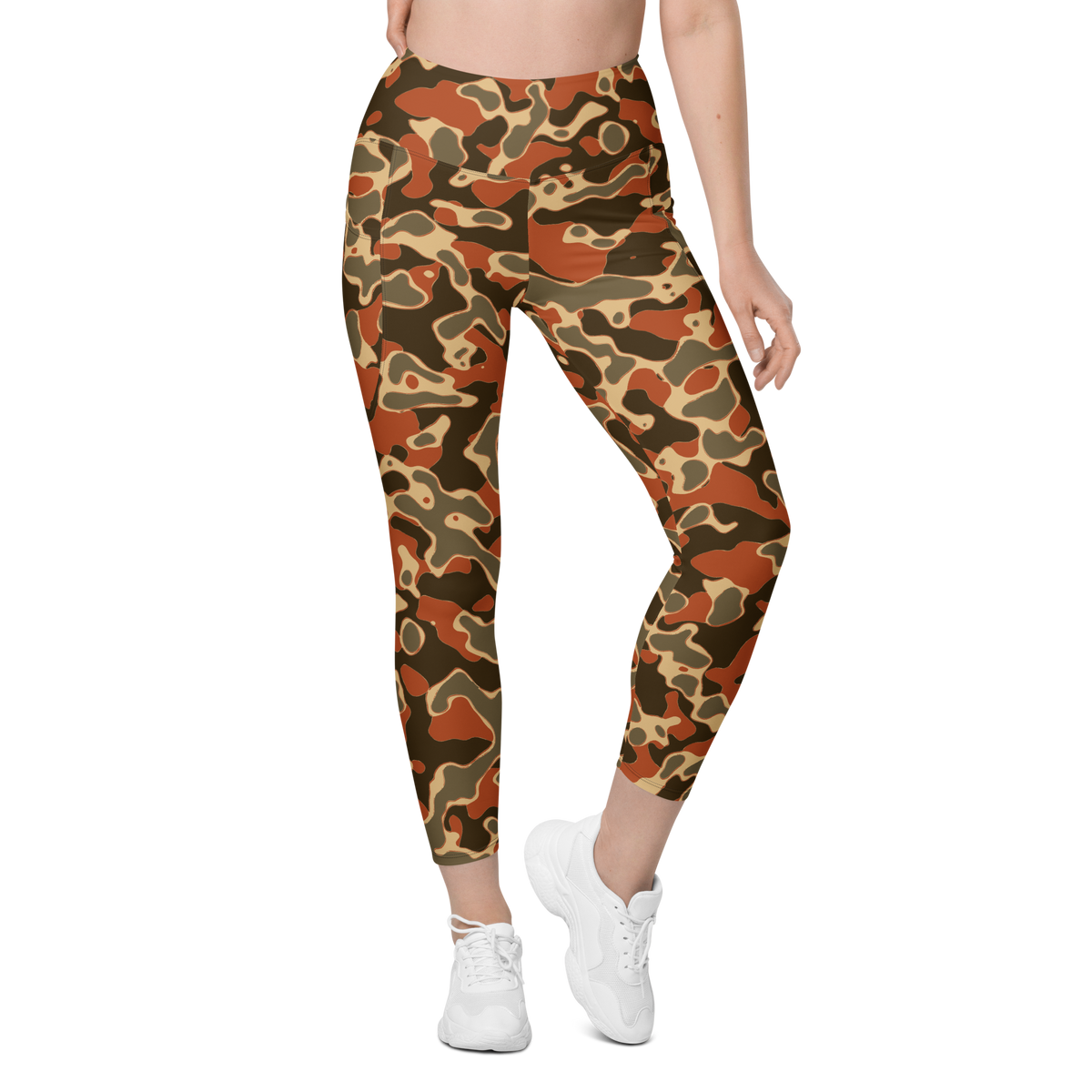 Copse Fall 1 high-waisted pocket leggings, front view.