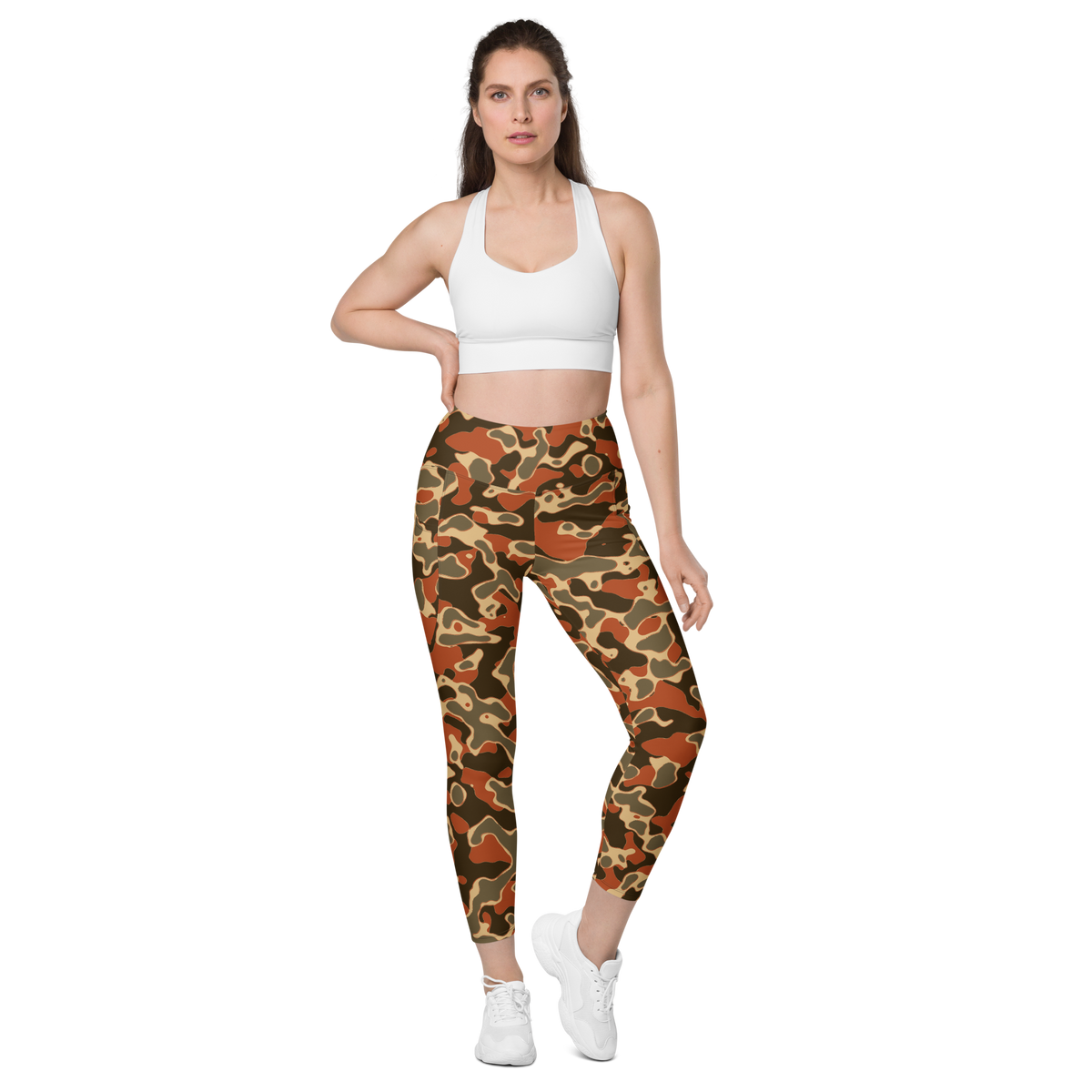 Copse Fall 1 high-waisted pocket leggings, straight-front view.