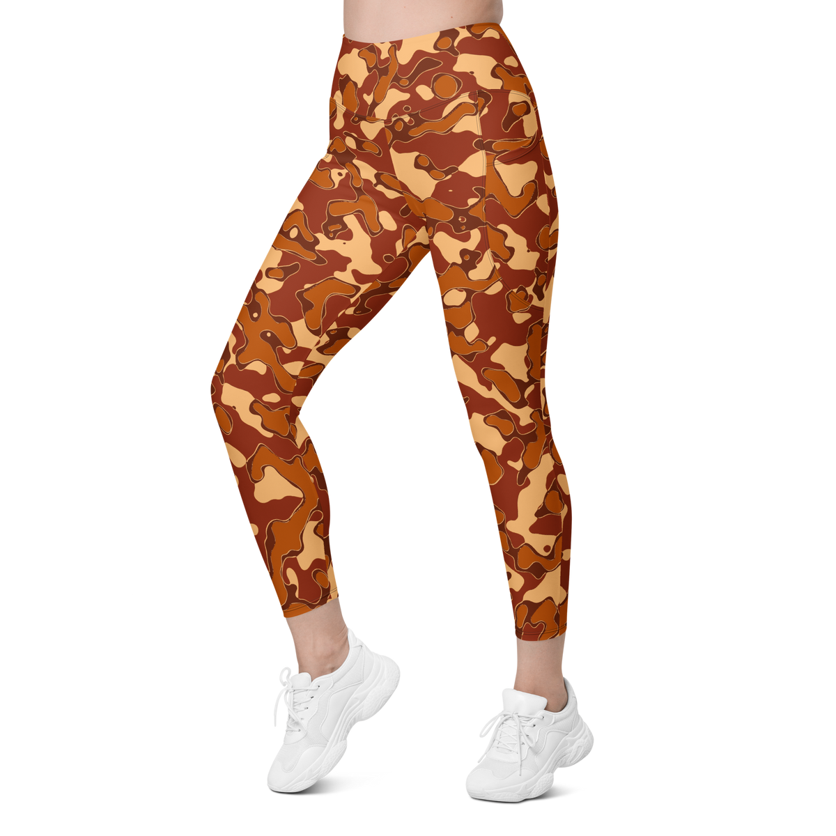Copse Fall 4 high-waisted pocket leggings, left-front view.
