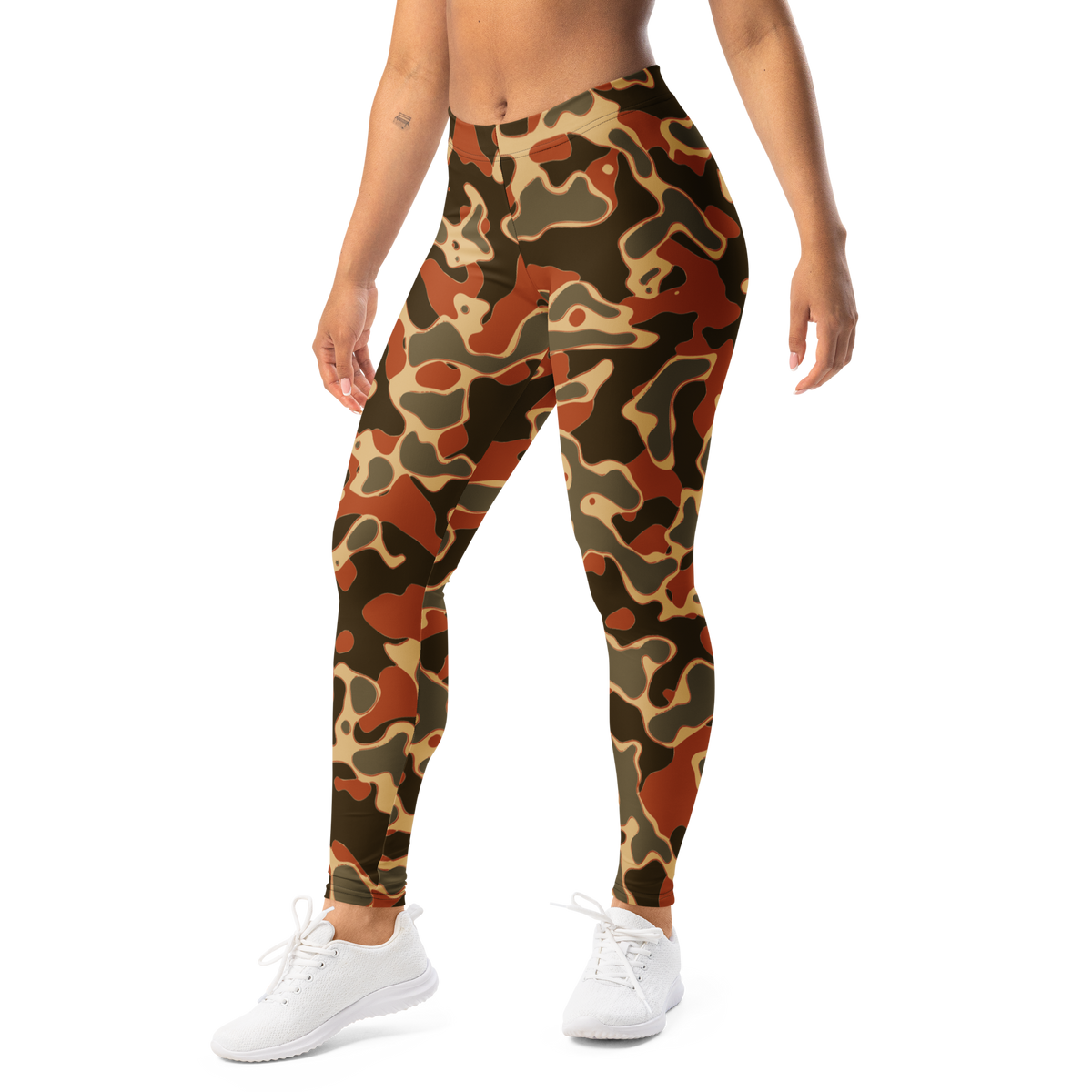 Copse Fall mid-rise comfort leggings, left-front view.