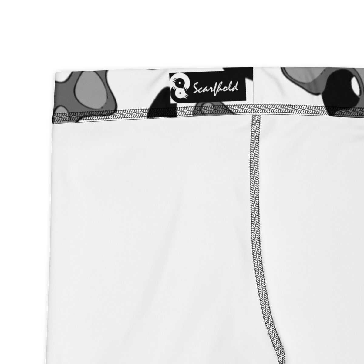 Copse Greyscale mid-rise comfort leggings, fabric and construction details.
