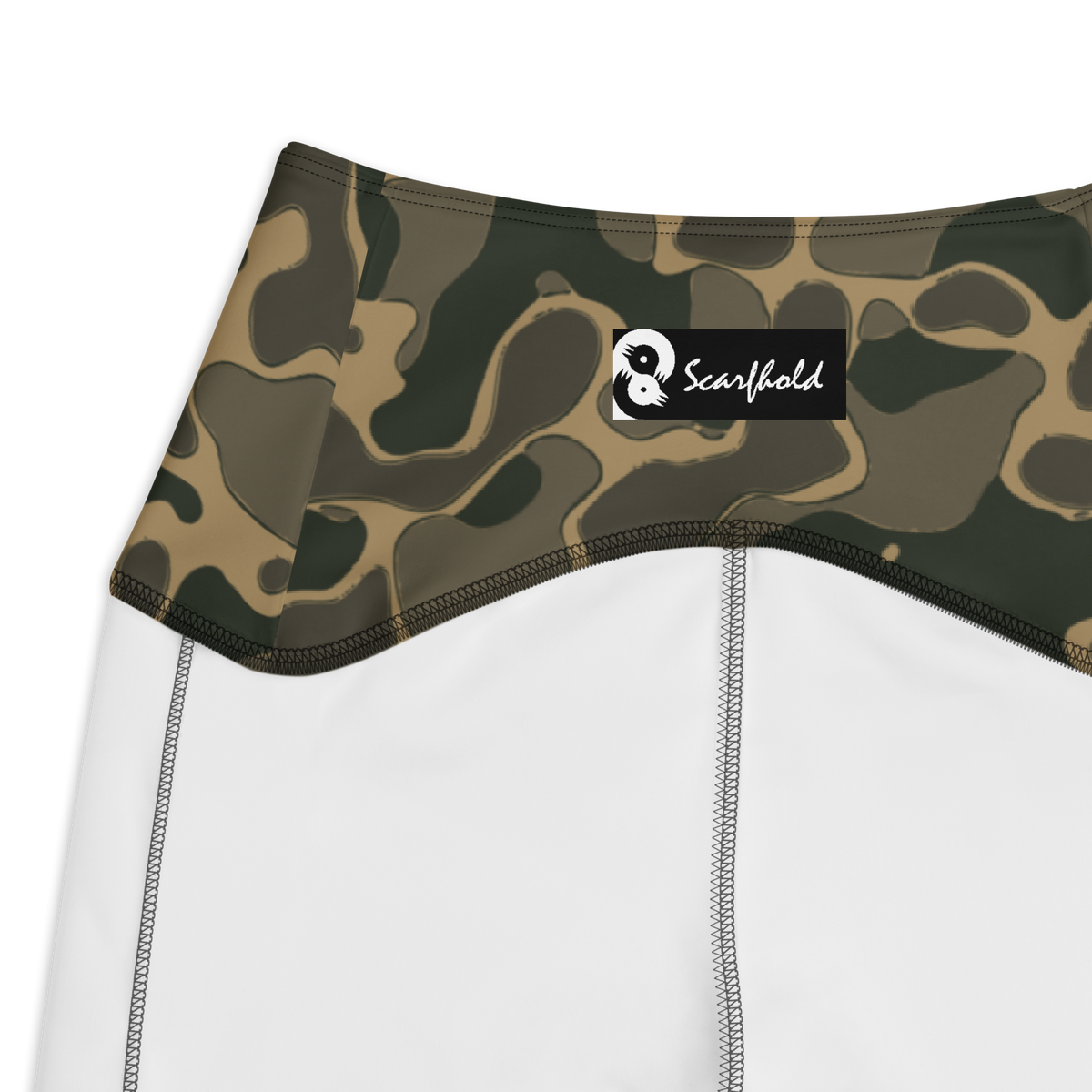 Copse Woodland high-waisted pocket leggings, inside-label and construction detail.