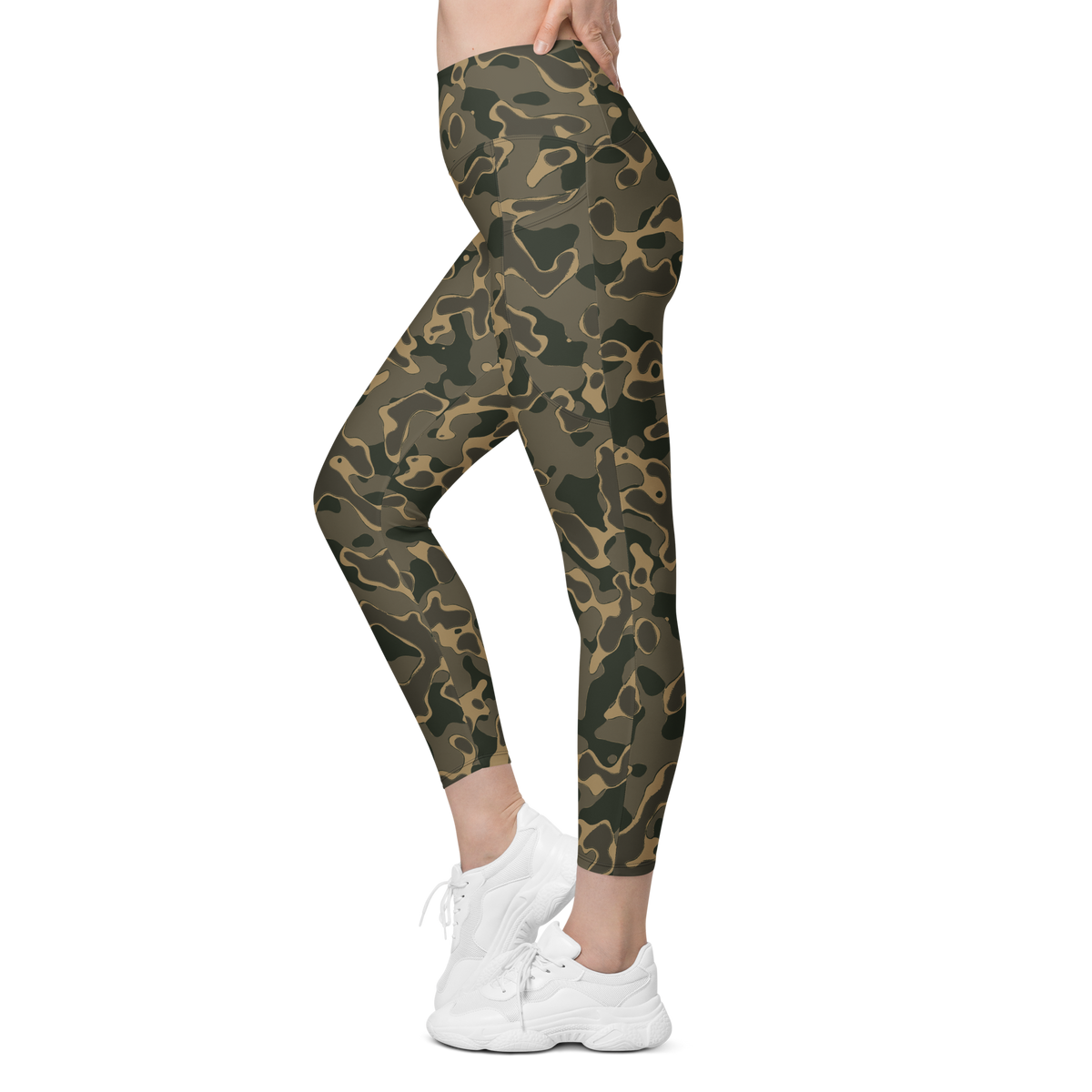 Copse Woodland high-waisted pocket leggings, movement view.