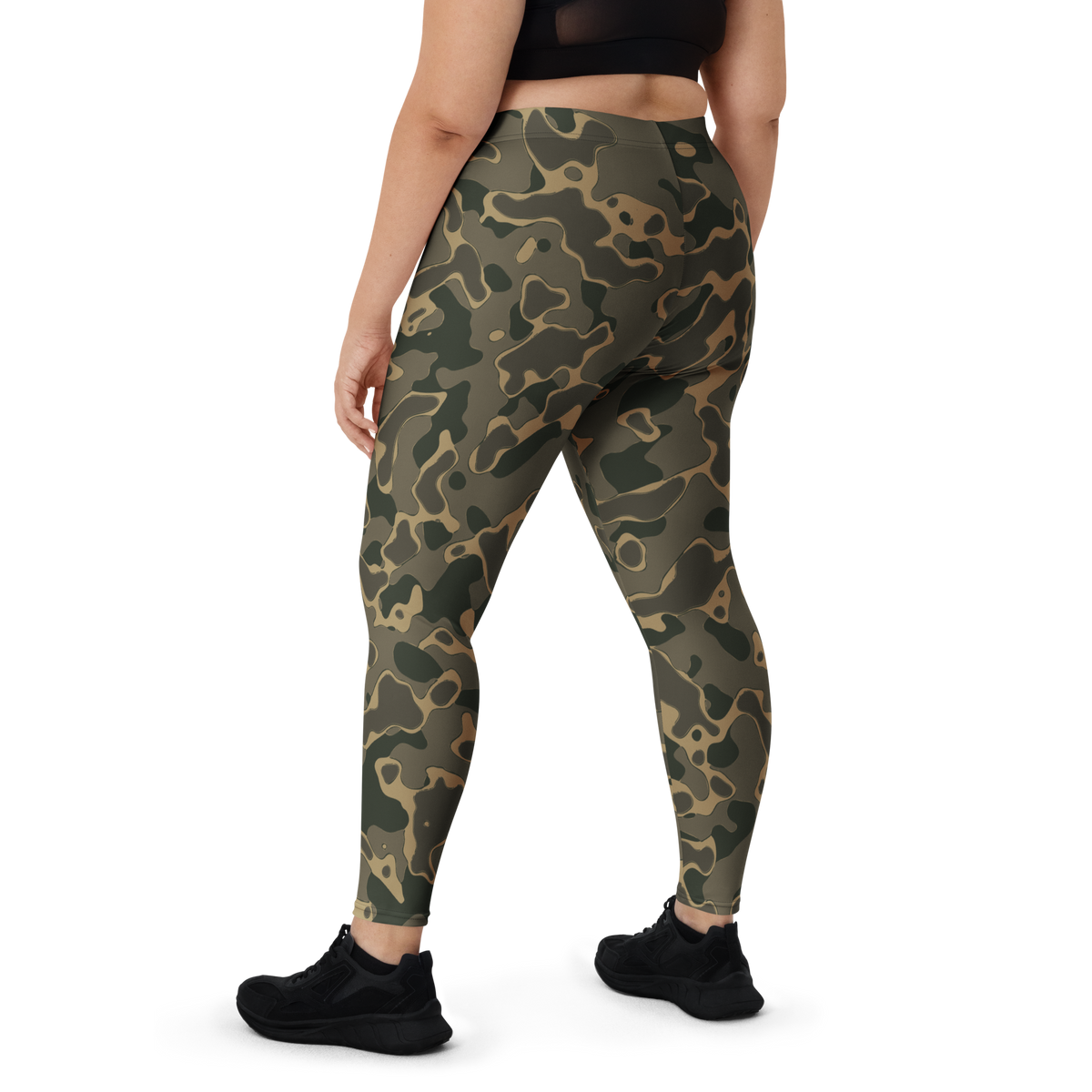 Copse Woodland mid-rise comfort leggings, oversize-fit back view.
