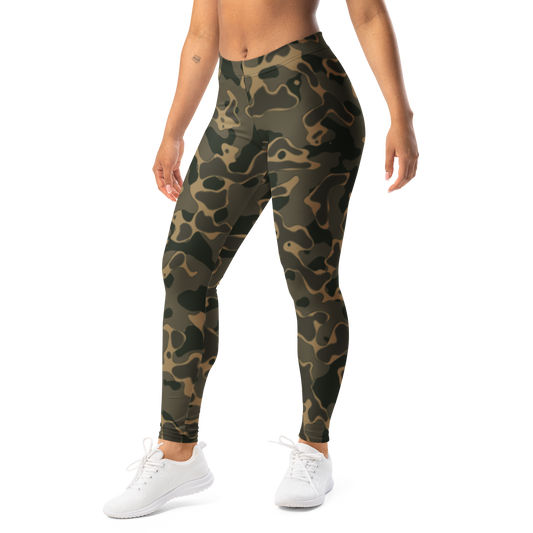 Copse · Woodland mid-rise everyday leggings, left-front view.