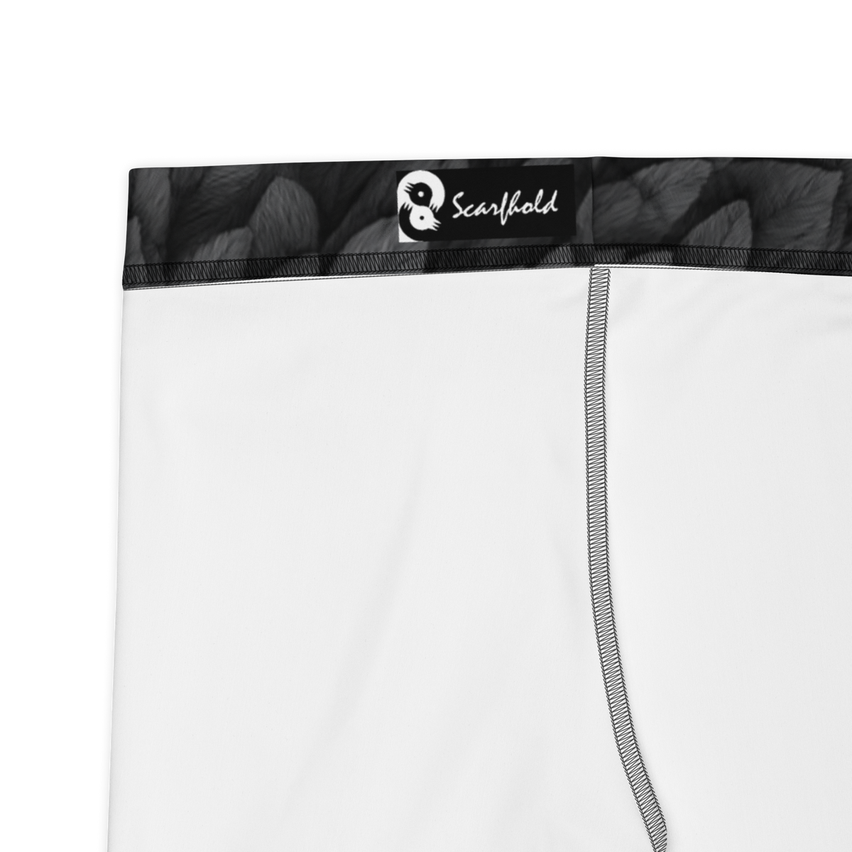 Corvid Greyscale mid-rise comfort leggings, fabric and construction details.