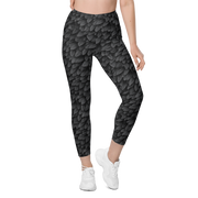 Corvid · Greyscale high-waisted pocket leggings, front view.