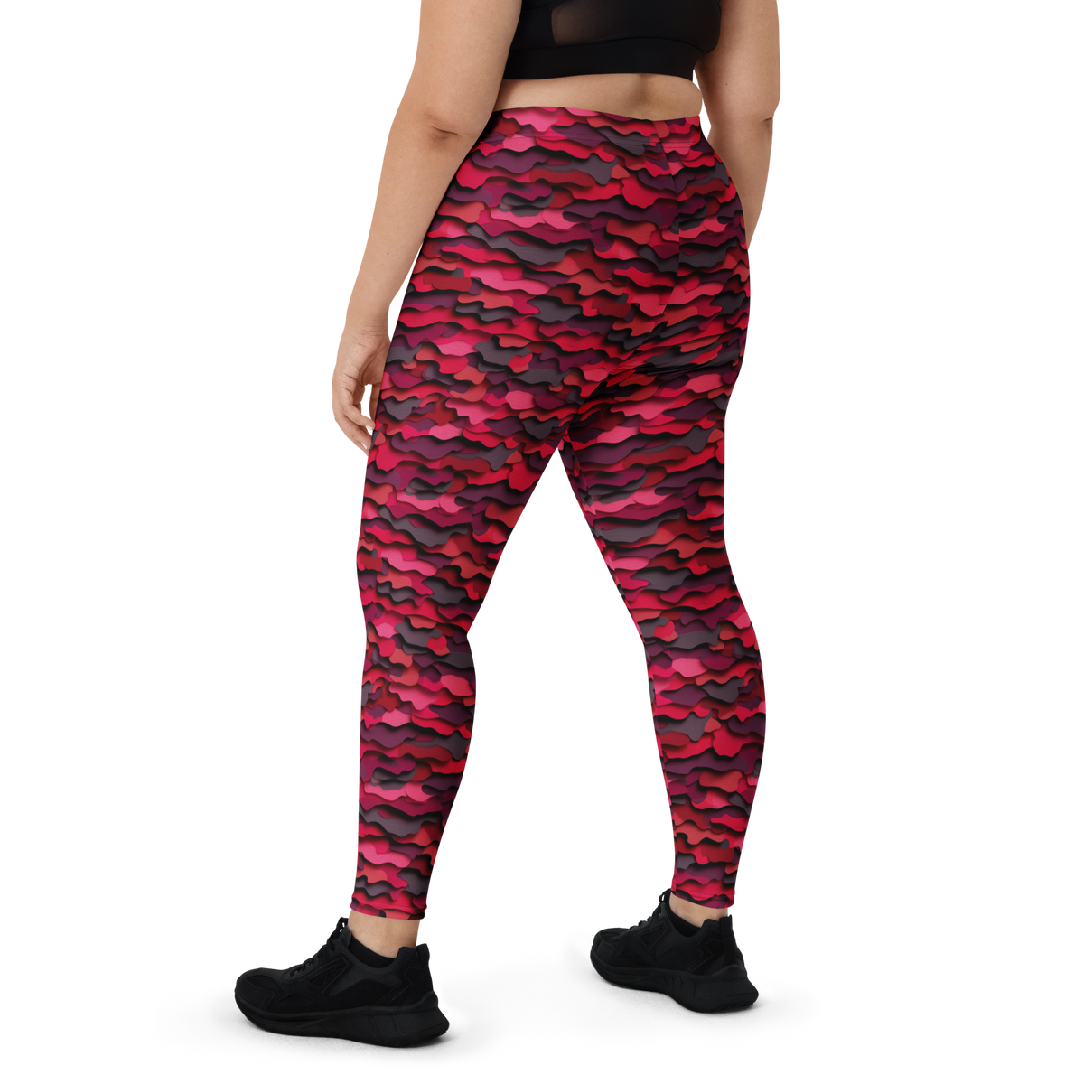 Cutto Purple mid-rise comfort leggings, oversize-fit back view.