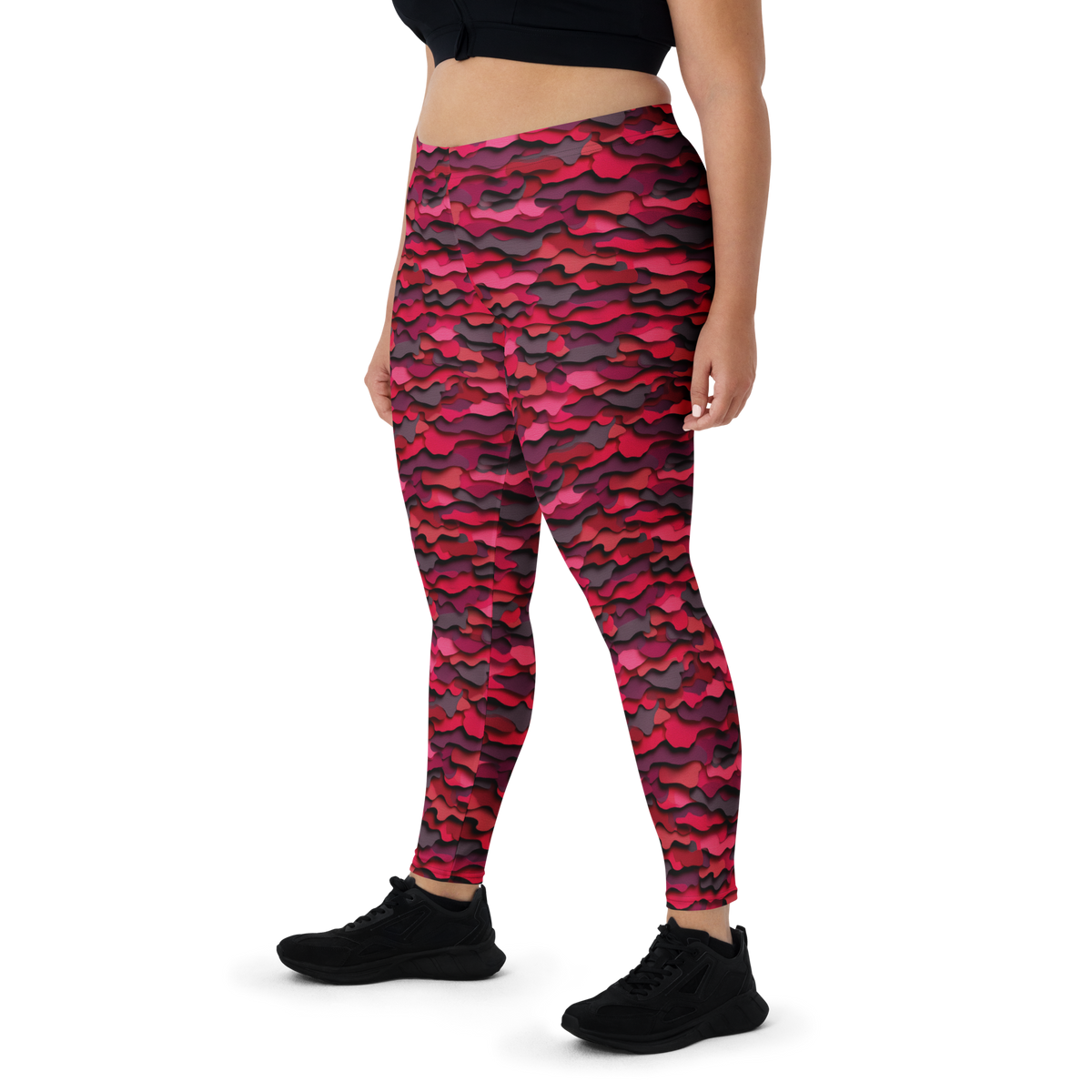 Cutto Purple mid-rise comfort leggings, oversize-fit front view.