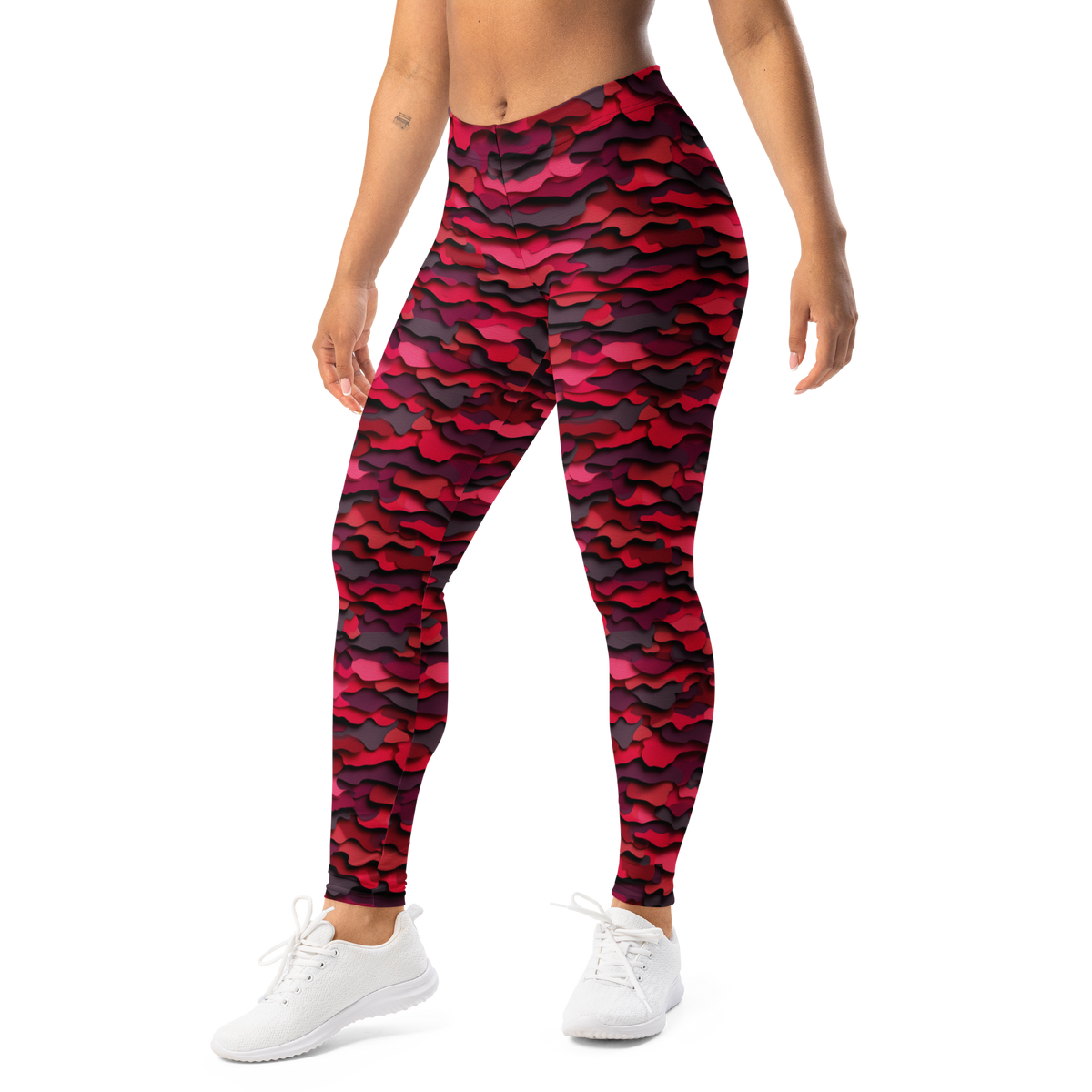 Cutto · Purple mid-rise everyday leggings, left-front view.