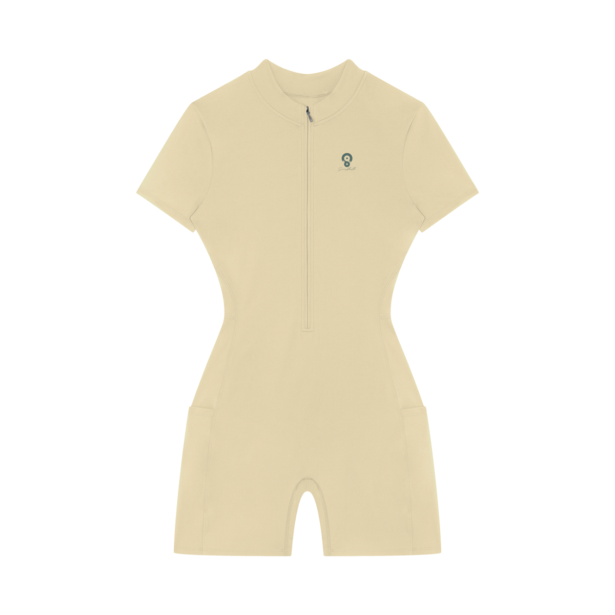 Women's Quarter-Zip Short Sleeve Romper