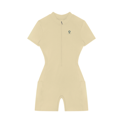 Women's Quarter-Zip Short Sleeve Romper