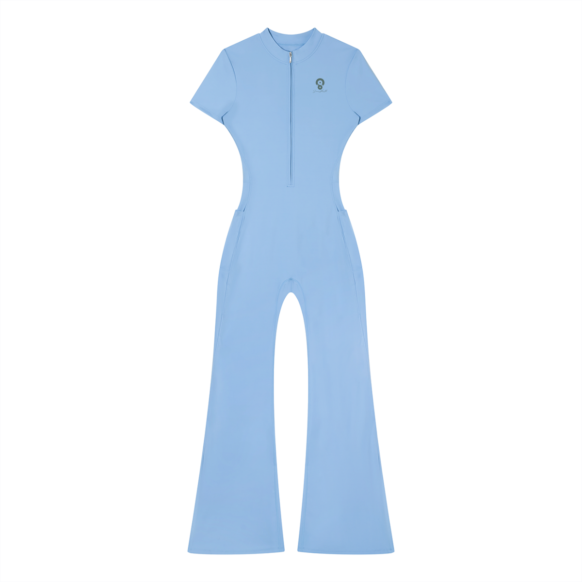 Women’s Tight Flared Leg Quarter-Zip Jumpsuit